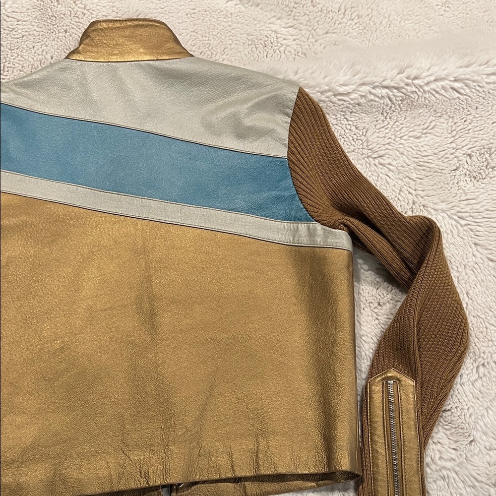 Colorblock Leather Jacket - Picture 2 of 3